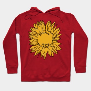 Positive Vibes Sunflower Line Drawing Hoodie